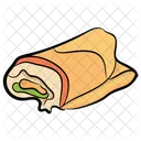 Chicken Wrap Tortilla Roll Shawarma Icon