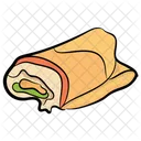 Chicken Wrap Tortilla Roll Shawarma Icon