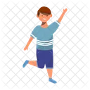 Feliz Nino Bailando Jugueton Alegre Nino En Edad Preescolar Icono