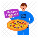 Chico De Pizza Lenguaje Del Amor Comida Icono