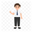 Nino Estudiante Personaje De Regreso A La Escuela Objeto De Decoracion Icono