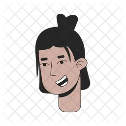 Chico latino con pelo de longitud media.  Icono