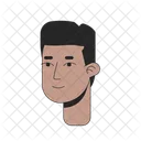 Chico negro con corte de pelo plano  Icono