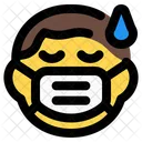 Sudor De Nino Emoji Con Mascarilla Emoji Icono