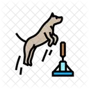 Saut Haie Chien Icône