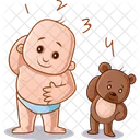 Child And Teddy Doing Exercise  Icon