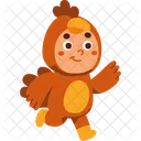 鶏、衣装、子供 アイコン
