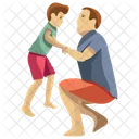 Child Playing With Dad  Icon