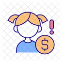 Child Raising Financial Literacy Teaching Kids About Money Icon