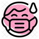 Child Sweat Emoji With Face Mask Emoji Icon