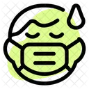 Child Sweat Emoji With Face Mask Emoji Icon