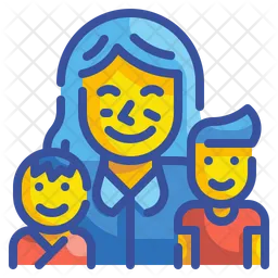 Children And Mother  Icon