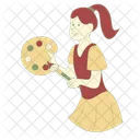Children Painting Artist Easel Icon