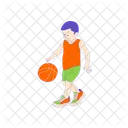 バスケットボール、スポーツ、運動をする子供たち アイコン