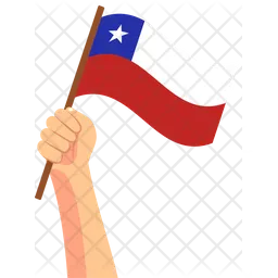 Chile hand holding Flag Icon