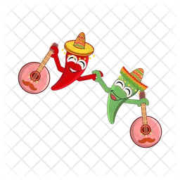 Chili character playing maracas  Icon