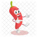 Chili Logo Mascot Hi Pose Chili Icon