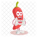 Chili Mascot In Love Pose Chili Cute Icon