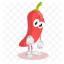 Chili Mascot Sad Pose Chili Cartoon Icon
