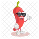 Chili Logo Mascot Thumb Pose Icon