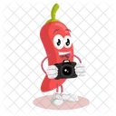 Chili Logo Mascot Camera Pose Logo Mascot Icon