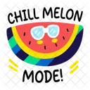 Chill Melon Fruit Cartoon Icon