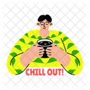 Chilling Out Drinking Sipping Icon