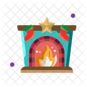 Chimenea Navidad Fuego Icono