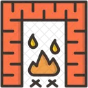 Chimenea Fuego Caliente Icono