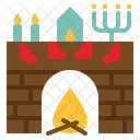 Chimenea Navidad Media Icono