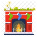 Chimenea de navidad  Icono