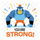 Chimpance Fuerte Mono Animal Icon