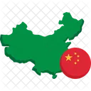 Map China Flag Icon
