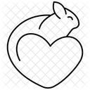 Chinchilla Love Animal Line Style Icon Symbol