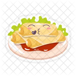 Chineese Spring Rolls Cute  Icon
