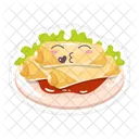 Chineese Spring Rolls Cute Icon