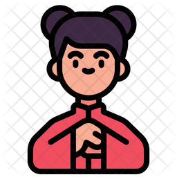 Chinese Icon - Download in Colored Outline Style