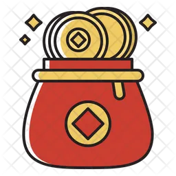 Chinese Coin Bag  Icon
