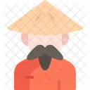 Chinese Bamboo Hat Japanese Icon