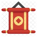 Chinese Invitation Scroll Banner Icon
