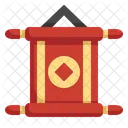 Chinese Invitation Scroll Banner Icon