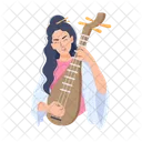 Chinese Musician Chinese Lute Chinese Pipa 아이콘