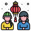 New Year People Chinese Icon
