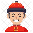 Chinesisch Mann Avatar Icon