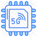 5 G Chip Processador Ícone