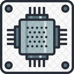 Chip Icon - Download in Colored Outline Style