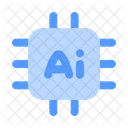 Chip De Inteligencia Artificial Procesador Neuronal Hardware De Aprendizaje Automatico Icono