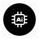 Chip De Inteligencia Artificial Procesador Neuronal Hardware De Aprendizaje Automatico Icono