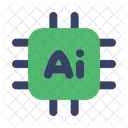 Chip De Inteligencia Artificial Procesador Neuronal Hardware De Aprendizaje Automatico Icono