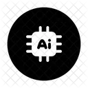 Chip De Inteligencia Artificial Procesador Neuronal Hardware De Aprendizaje Automatico Icono